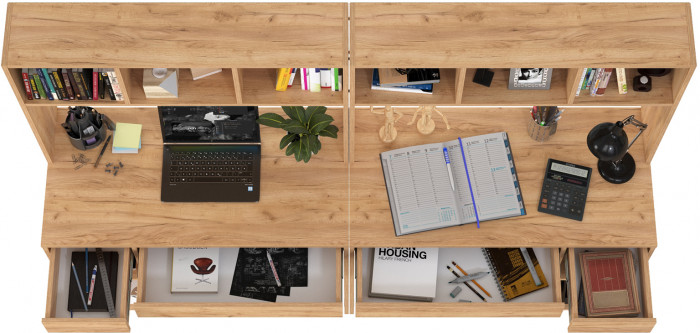 компьютерный стол Комфорт 12.77F + компьютерный стол Комфорт 12.77F, дуб крафт золотой