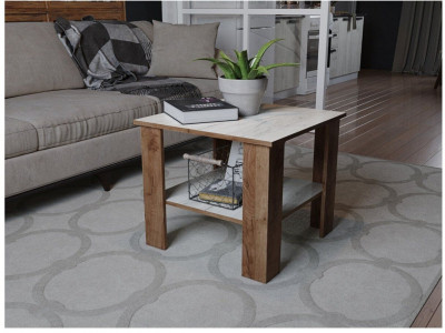 Журнальный стол Консул-9 дуб крафт табачный/дуб крафт белый