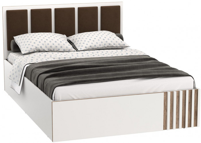 Кровать 51.18 Либерти с основанием 1400 Белый / Дуб Каньон