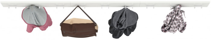 Октава 15.14.02 Вешалка + 15.14.02 Вешалка + 15.14.02 Вешалка, цвет белый шагрень, ШхГхВ 194,1х4,7х15 см.