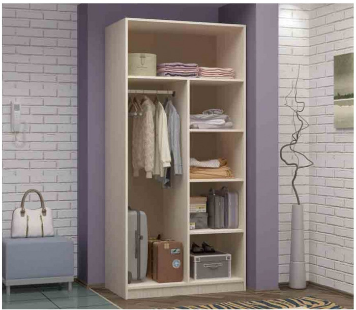 Шкаф №2 2х створчатый (Ясень шимо темный / светлый)