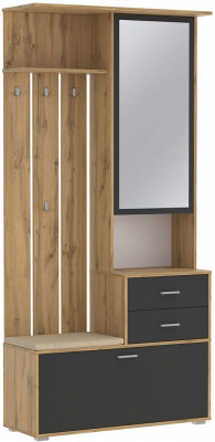 Антре шкаф для прихожей 65.08 Дуб вотан / Диамант серый