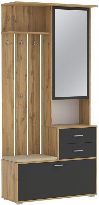 Антре шкаф для прихожей 65.08 Дуб вотан / Диамант серый