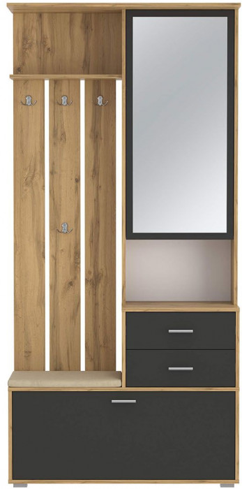 Антре шкаф для прихожей 65.08 Дуб вотан / Диамант серый