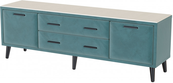 Тумба ТВ интерьерная 1,6 Пай бирюза/мдф клен кремовый