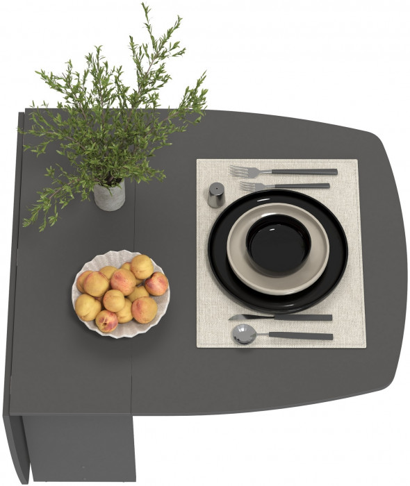 Стол-книжка раскладной 1-65М1граф, цвет графит, ШхГхВ 170х90х74 см., 30х90х74 см. сложенный