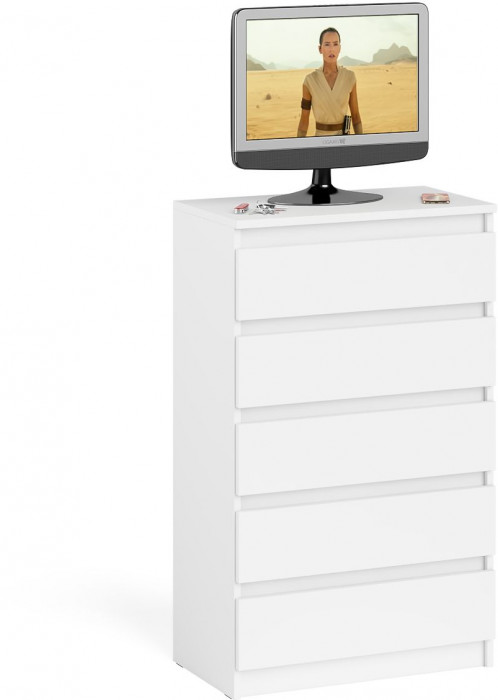 Мори Комод МК700.5, цвет белый, ШхГхВ 70,4х41х114 см.