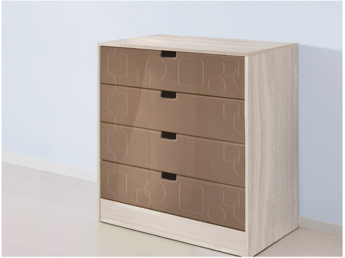 Бриз МДФ Комод (Квадрат/ Ясень шимо светлый/Шоколад)