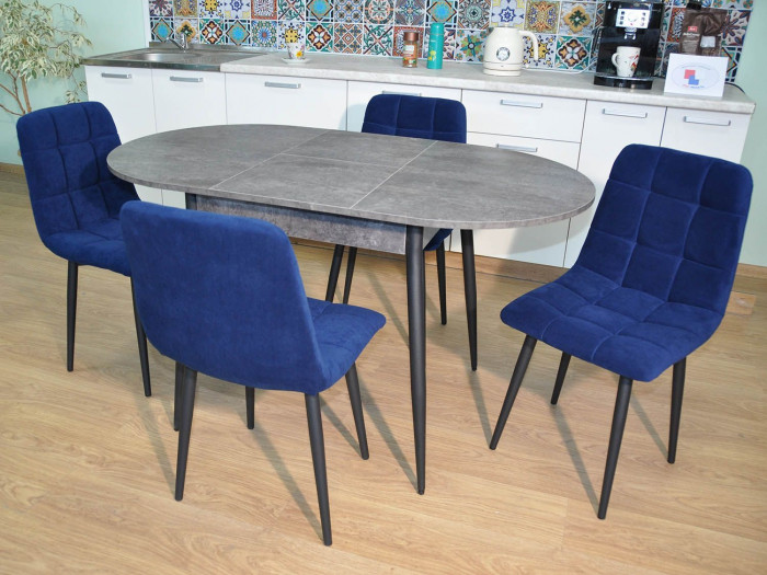 Обеденная группа Стиль-1 / Стул Х 4 шт. / Цемент темный/черный / бид 36