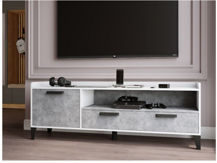 Тумба ТВ Парус-8 белый/ателье светлое