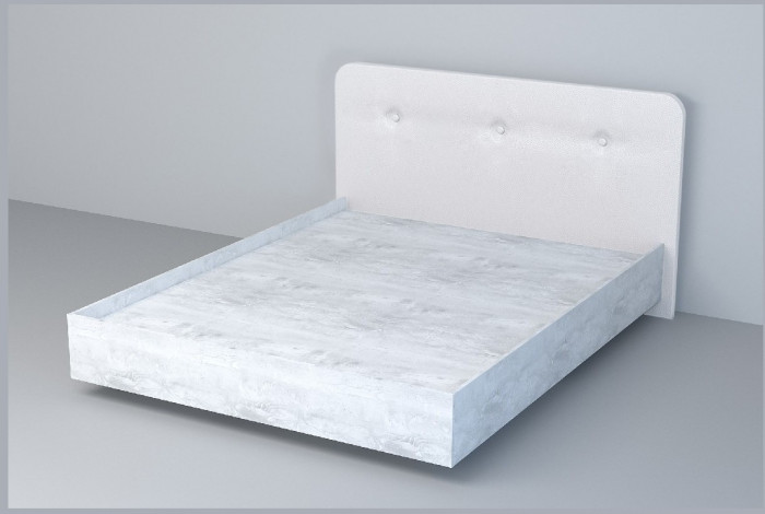 Кровать 1,6 арт.031 (Пуговицы) ЛН. (Дуб Крафт Золотой/К/з Белый Глянец)