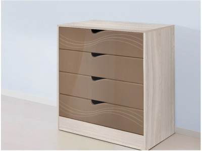 Бриз МДФ Комод (Волна/Ясень шимо светлый/Шоколад)