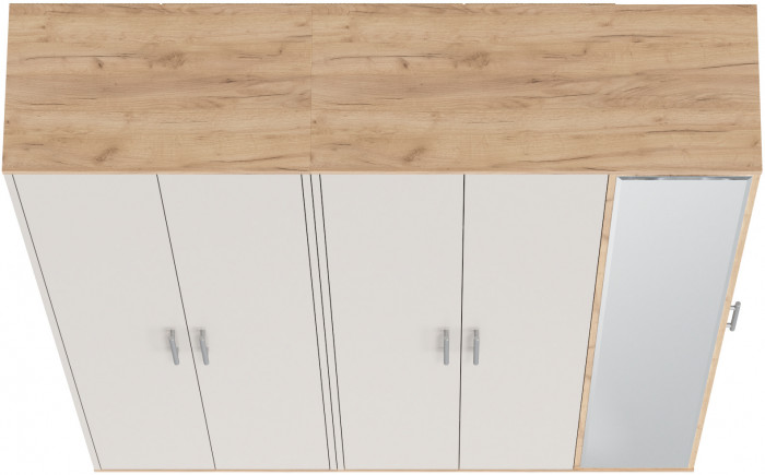 Прихожая Домино-мини + Шкаф для одежды Домино, цвет дуб крафт золотой/кашемир серый, ШхГхВ 148х36х202 см., универсальная сборка