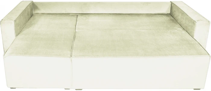 Угловой диван-кровать Лофт Люкс, еврокнижка, 143х206, велюр бежевый