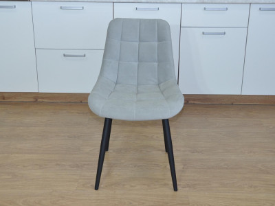 Стул Р / черный /велюр светло-серый