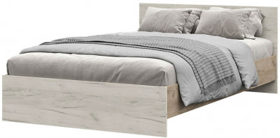 КР 557 Бася ЛДСП кровать 1400 дуб крафт серый/дуб крафт белый