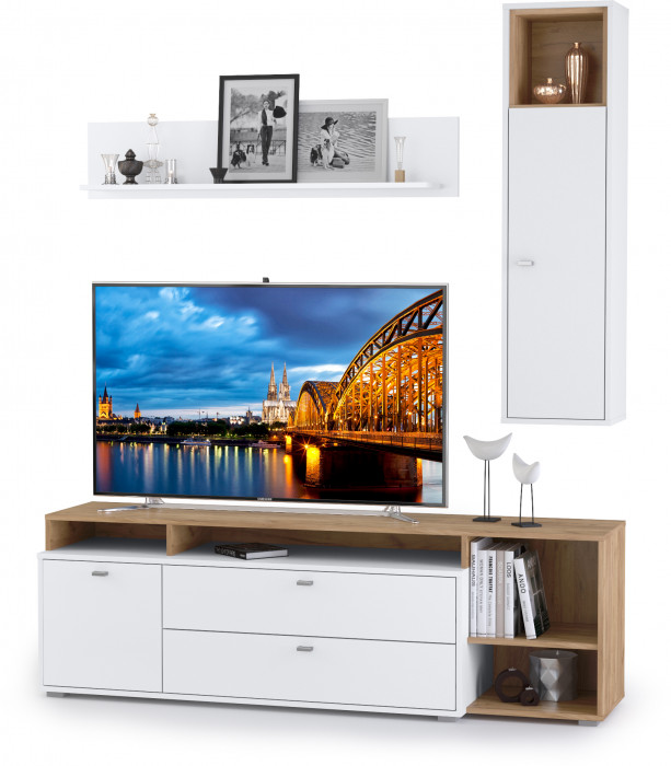 Бэль № 02, цвет дуб крафт золотой/белый премиум, ШхГхВ 171х43х180 см., НЕ универсальная сборка