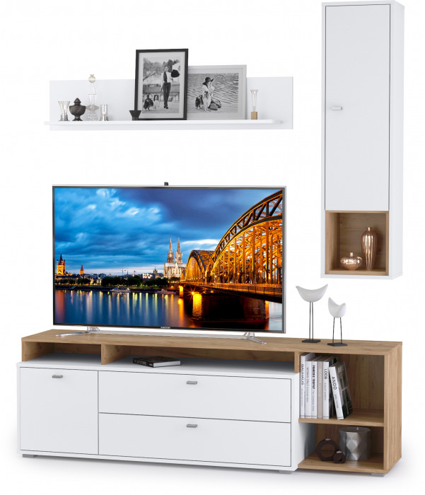 Бэль № 02, цвет дуб крафт золотой/белый премиум, ШхГхВ 171х43х180 см., НЕ универсальная сборка