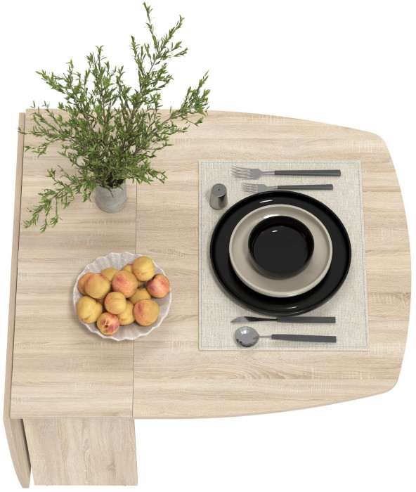 Стол-книжка раскладной 1-65М1дубсон, цвет дуб сонома, ШхГхВ 170х90х74 см., 30х90х74 см. сложенный