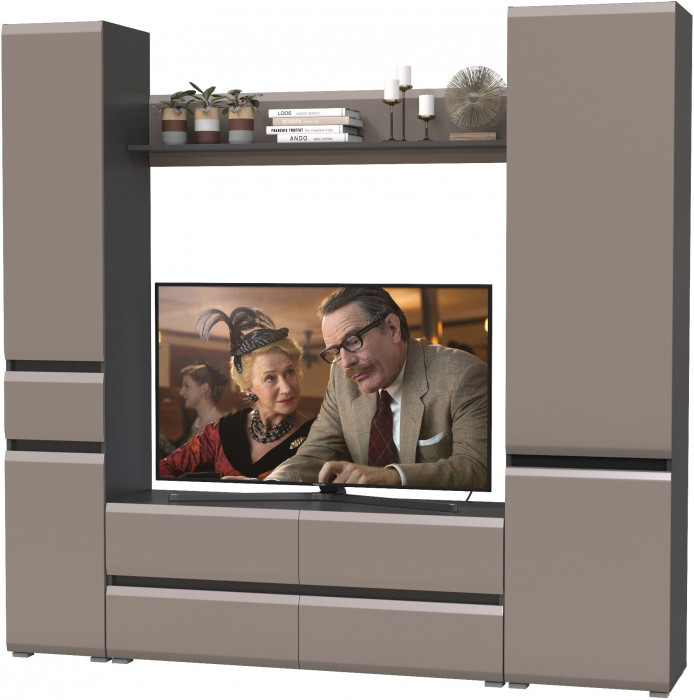 Сидней Комплектация № 053, корпус: антрацит/фасады: МДФ веллюто капучино