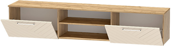 Тумба-2 под ТВ подвесная "Иннэс-7", Крафт золотой/Тирамису матовый