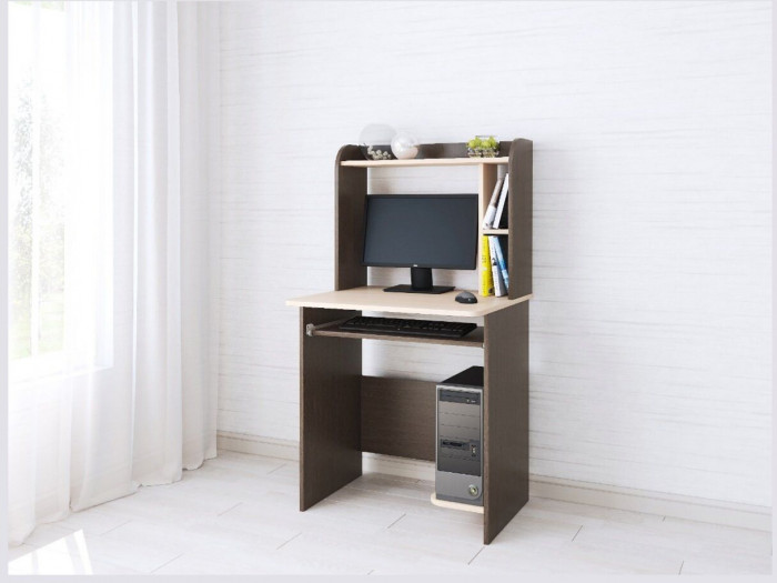 Компьютерный стол Грета-1 венге/дуб молочный