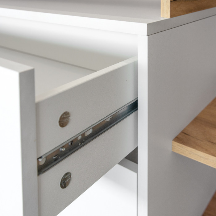 Бэль № 03, цвет дуб крафт золотой/белый премиум, ШхГхВ 240х43х200 см., ниша для ТВ 139х40х120 см., НЕ универсальная сборка