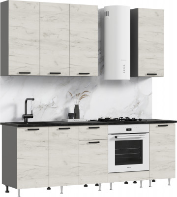 Кухня Рио NEW ЛДСП 2,2/900м (490), Компановка №2, Графит/Крафт белый