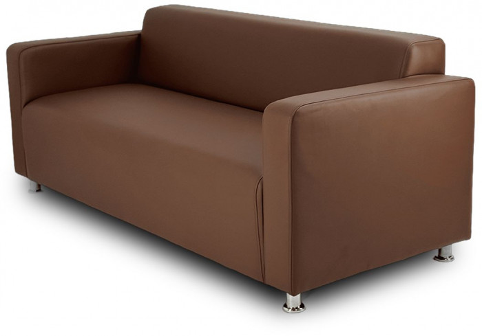 Диван прямой Томи, 160 см, экокожа, коричневый