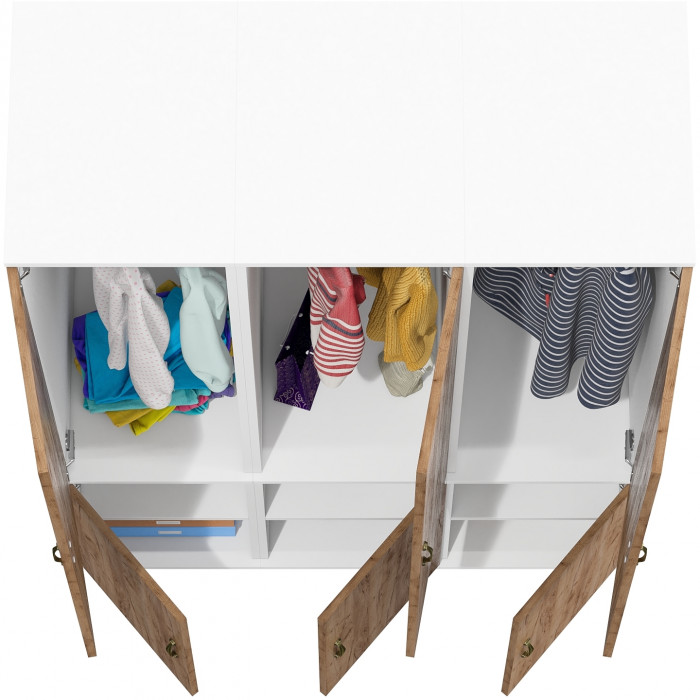 Лидер-8 Пенал МД 23Б 3 шт., белый шагрень/крафт золото