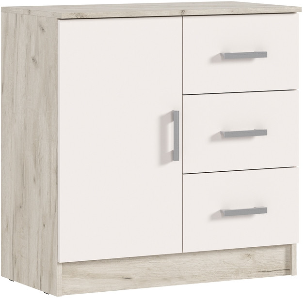 Комод Бася 3 ящика 1 дверь, Крафт серый/Кашемир