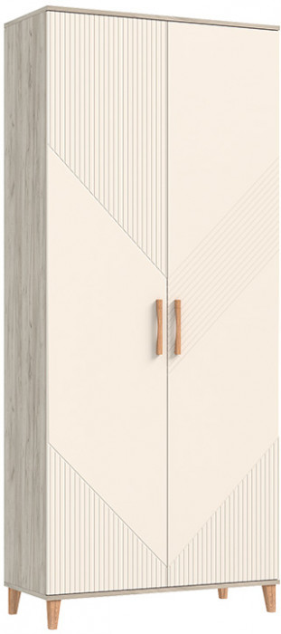 Шкаф 2-х дверный Ирис, Крафт серый/Кашемир