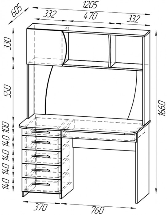 Два стола рабочих 6-0606 Сигма + два кресла 103 чёрных, дуб сонома