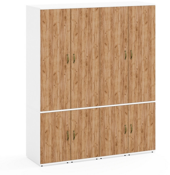 Лидер-8 Пенал МД 23Б 4 шт., белый шагрень/крафт золото