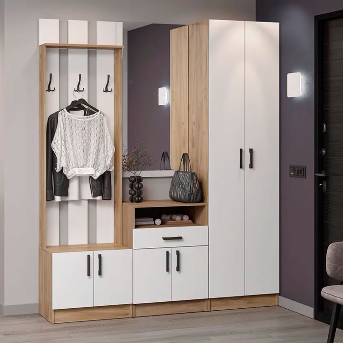 мс для прихожей Вега ШК-2 дуб крафт золотой/белый