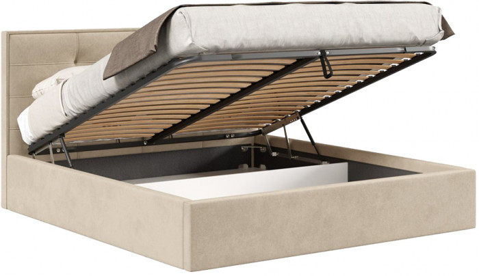 Кровать с подъёмным механизмом 1600 Римини, бежевый 729
