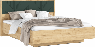 Ирис Кровать парящая 160 с ПМ, крафт золотой/браш грин