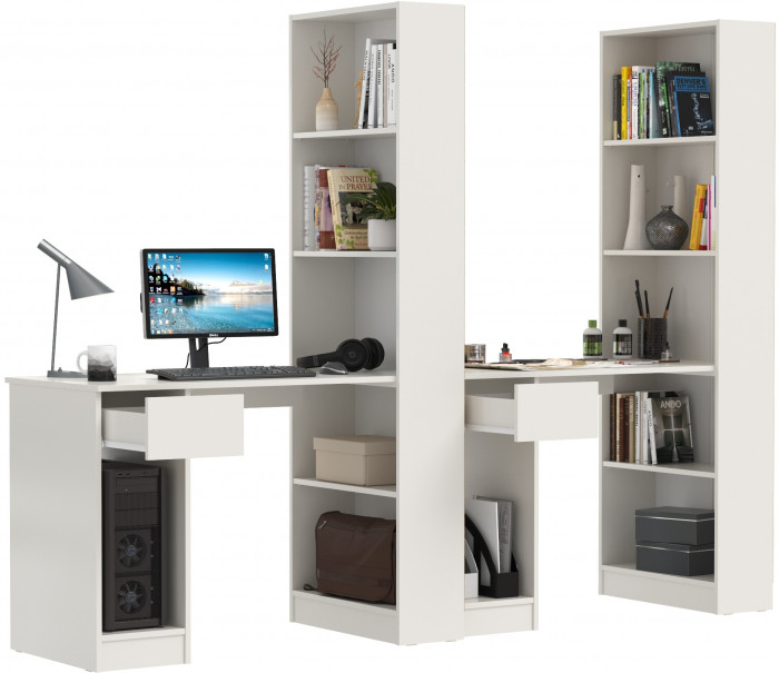 Лайт Шкаф комбинированный 10.01 + 10.01, цвет белый гладкий, ШхГхВ 230,6х58,2х179 см., универсальная сборка(обязательно крепление к стене)