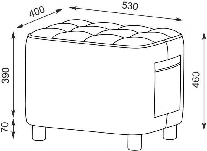 Банкетка 6-5127ТКВбеж Вики, ткань бежевая