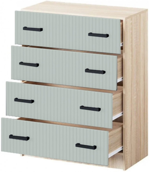 Карина-6 МДФ Комод 4 ящика (Фисташка, Дуб Сонома)