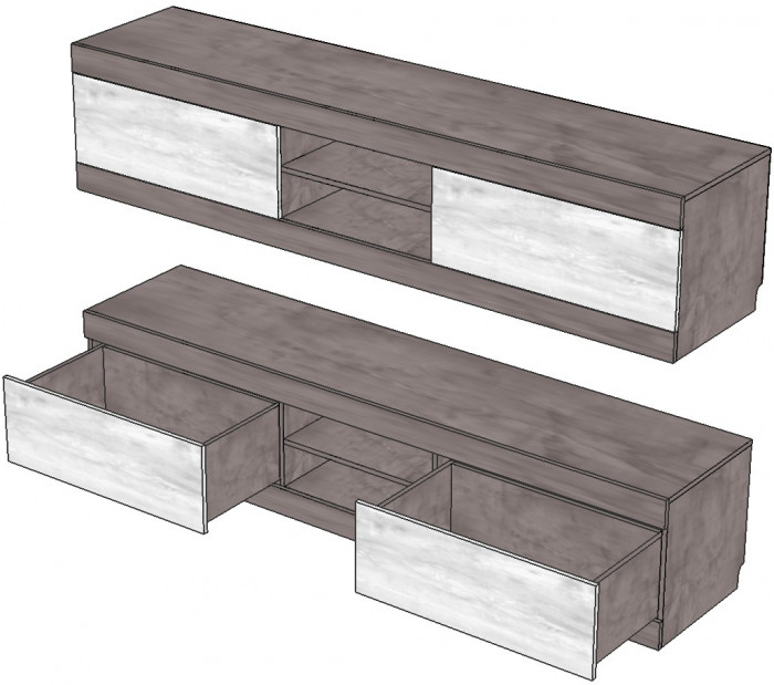 Тумба под ТВ для гостиной "Лондон" - Дуб кентерберри/Сосна натуральная