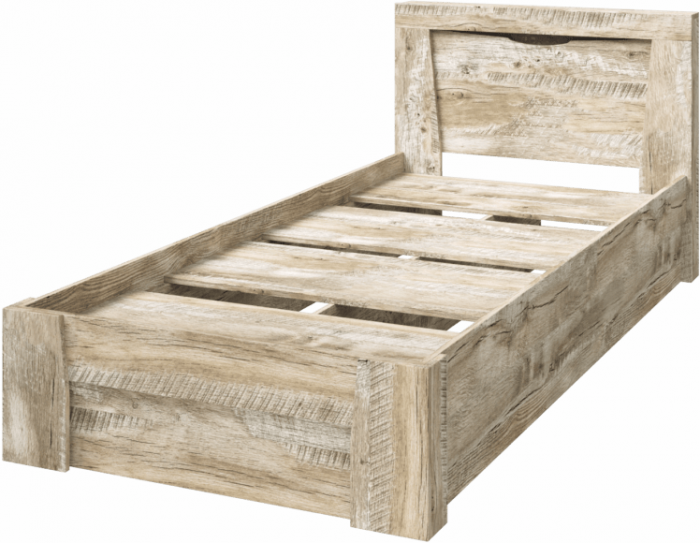 Ривьера Кровать 90, Дуб Юкон / Бетон темный