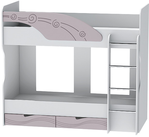 Детская комната Бриз МДФ, набор 6, Белый/Ирис (Волна)