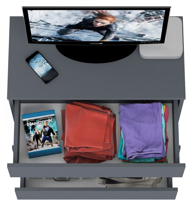 Мори Комод МК800.1, цвет графит, ШхГхВ 80,4х41х73 см.