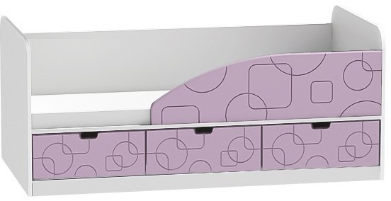 Кровать Бриз-4 80х160 Квадрат (Ясень шимо светлый/Шоколад/Квадрат)