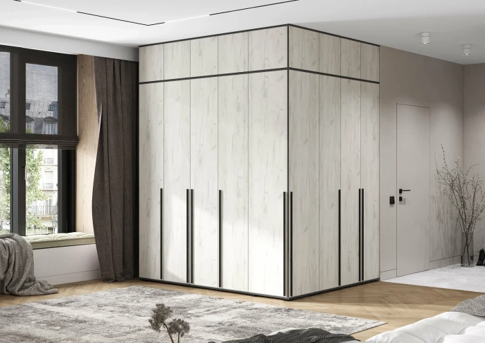 Норд Композиция Шкафов (прямые + угловые), Дуб крафт белый/Дуб крафт белый