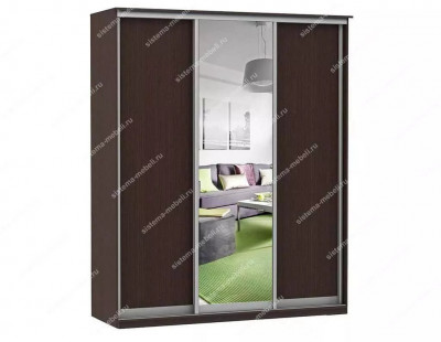 Шкаф купе Модерн 1776х450 3-х дверный 2-х секционный зеркало венге