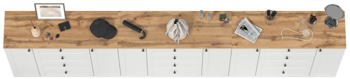 Остин 16.221 Комод + 16.221 Комод + 16.221 Комод, белый шагрень/дуб крафт золотой