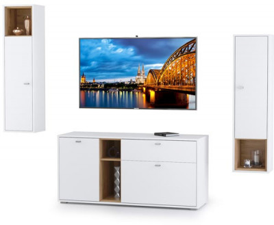 Бэль № 07, цвет дуб крафт золотой/белый премиум, ШхГхВ 235х43х180 см., НЕ универсальная сборка