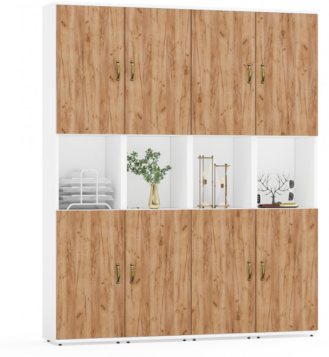 Лидер-8 Пенал 4 шт., белый шагрень/крафт золото